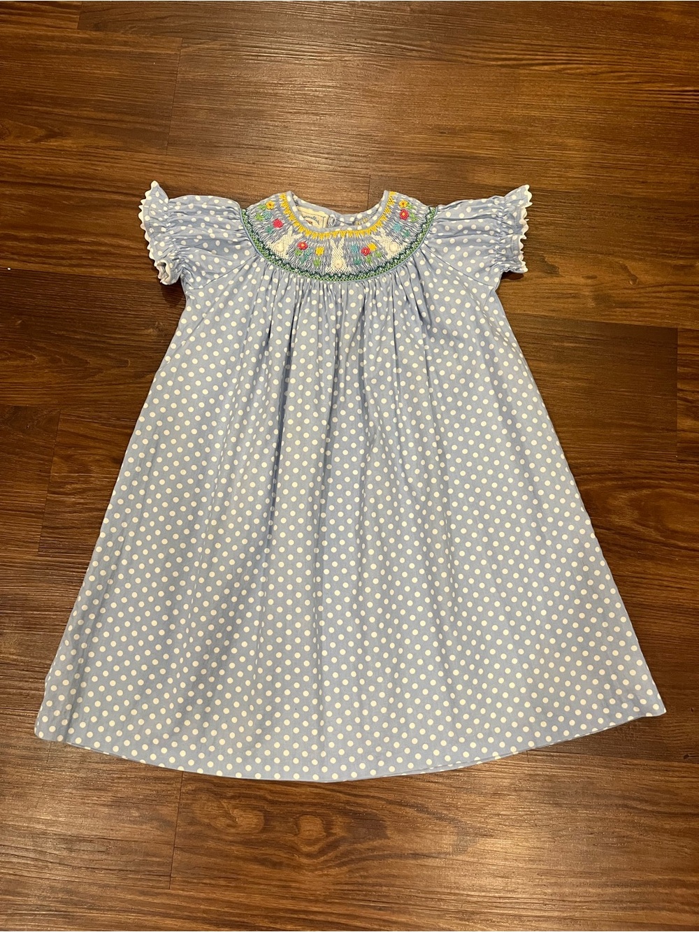 Marmellata Light Blue Polka Dot Easter Dress Size 3T